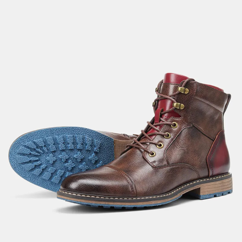 Rowland | Men's Classic Lace Up Zip Cap Toe Ankle Boot