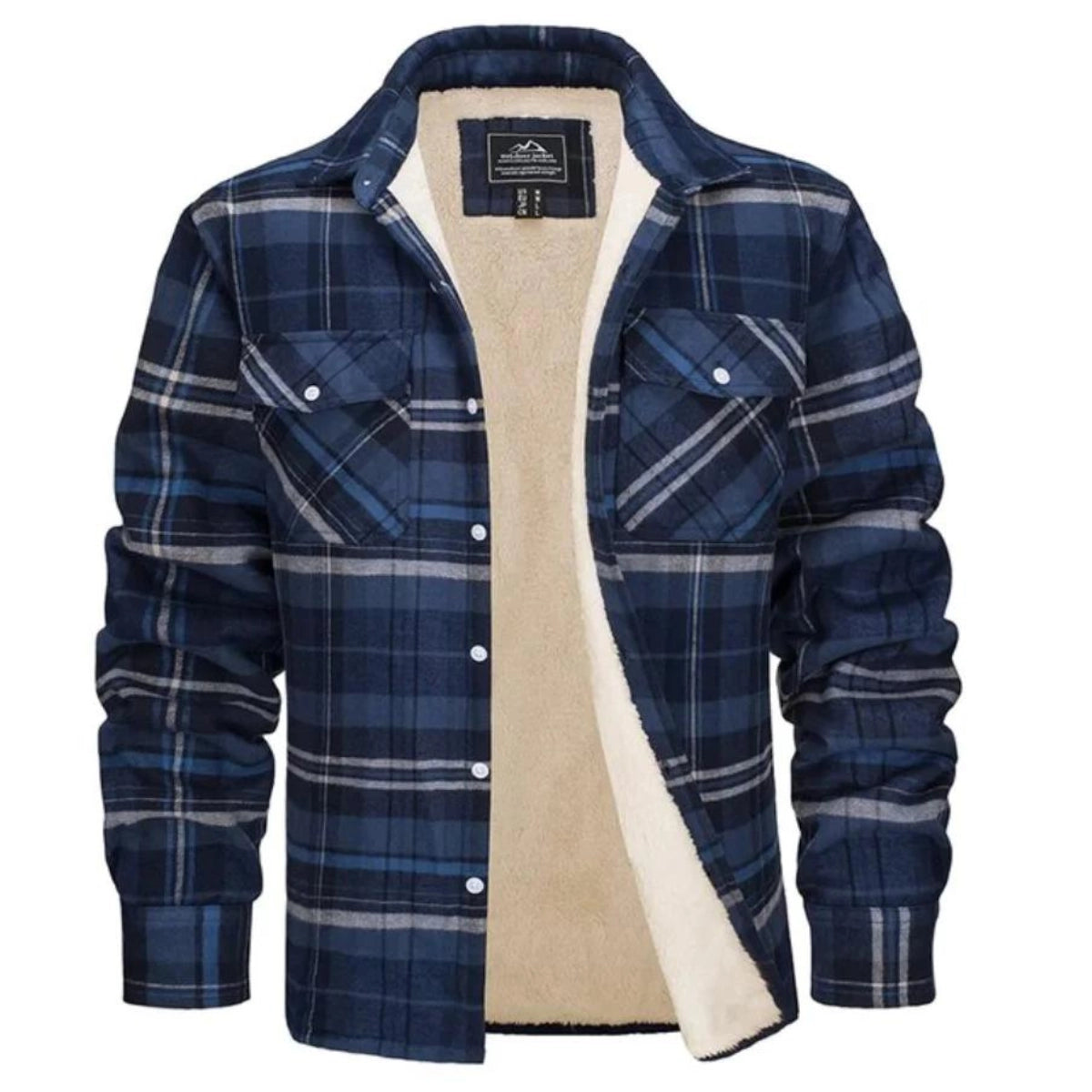 Bowen | Men's Sherpa Lined Plaid Flannel Shirt Jacket