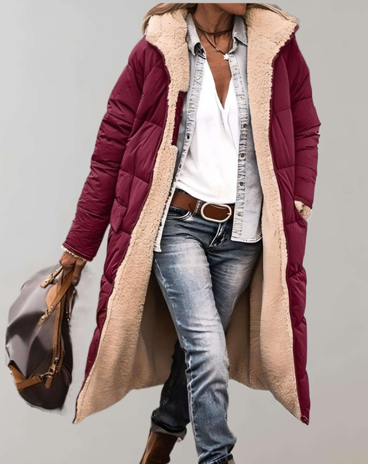 Marlowyd | Women's Long Puffer Fleece Lined Hooded Winter Coat