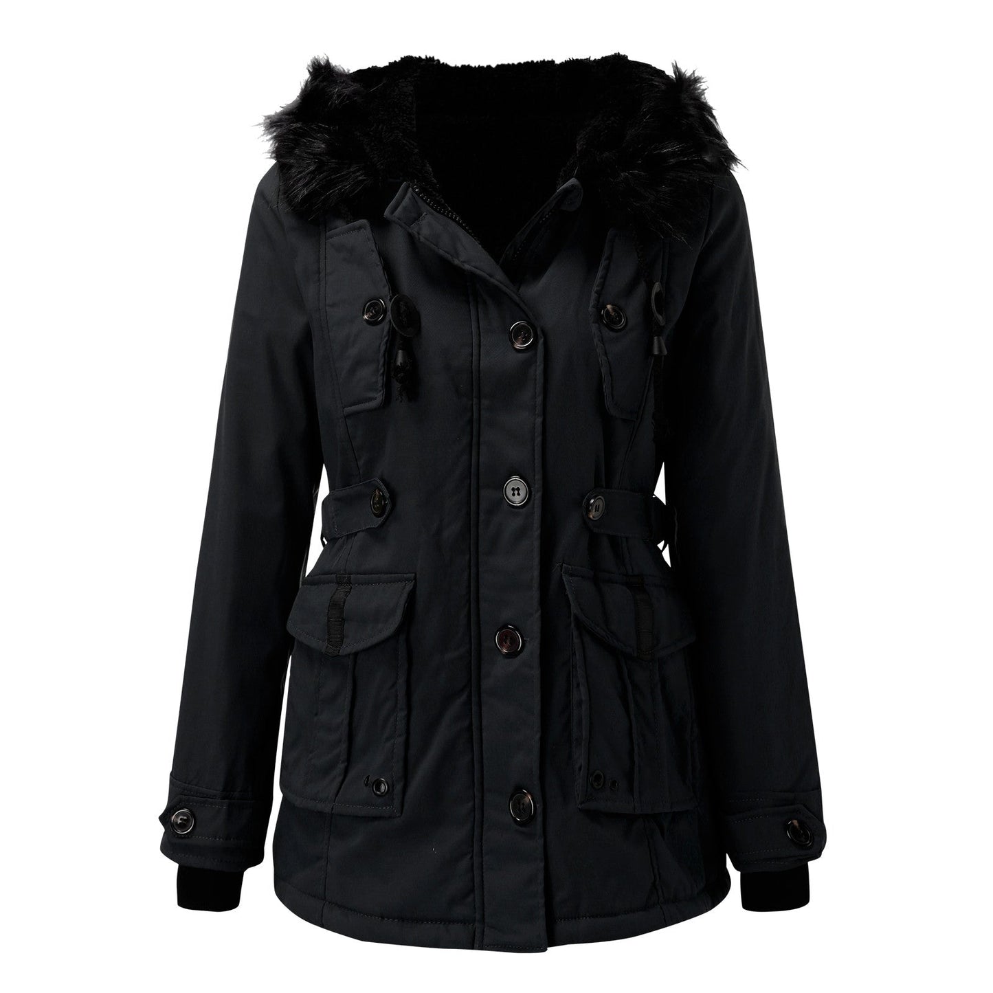 Solveiga | Women's Thick Hooded Faux Fur Winter Parka Coat
