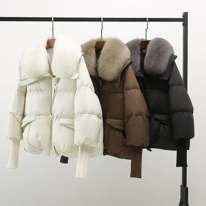 Ingram | Women's Oversized Faux Fur Collar Fluffy Hood Winter Puffer Jacket