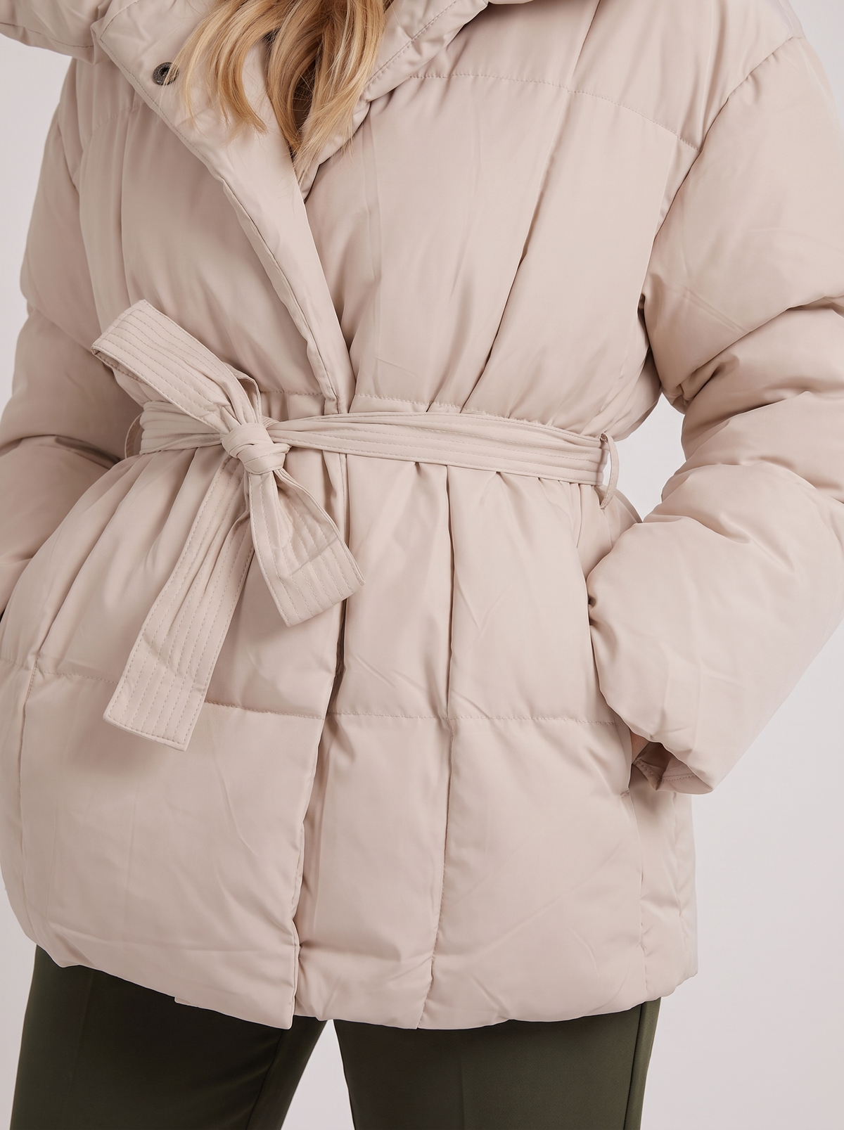Marisette | Women's Quilted Belted Oversized Collar Winter Puffer Jacket