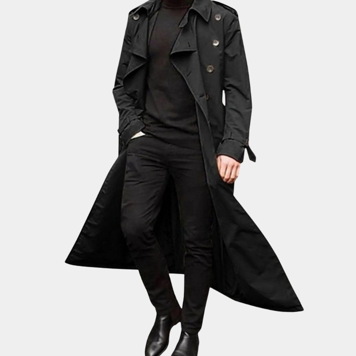 Leopold | Men's Vintage Double-Breasted Long Trench Coat