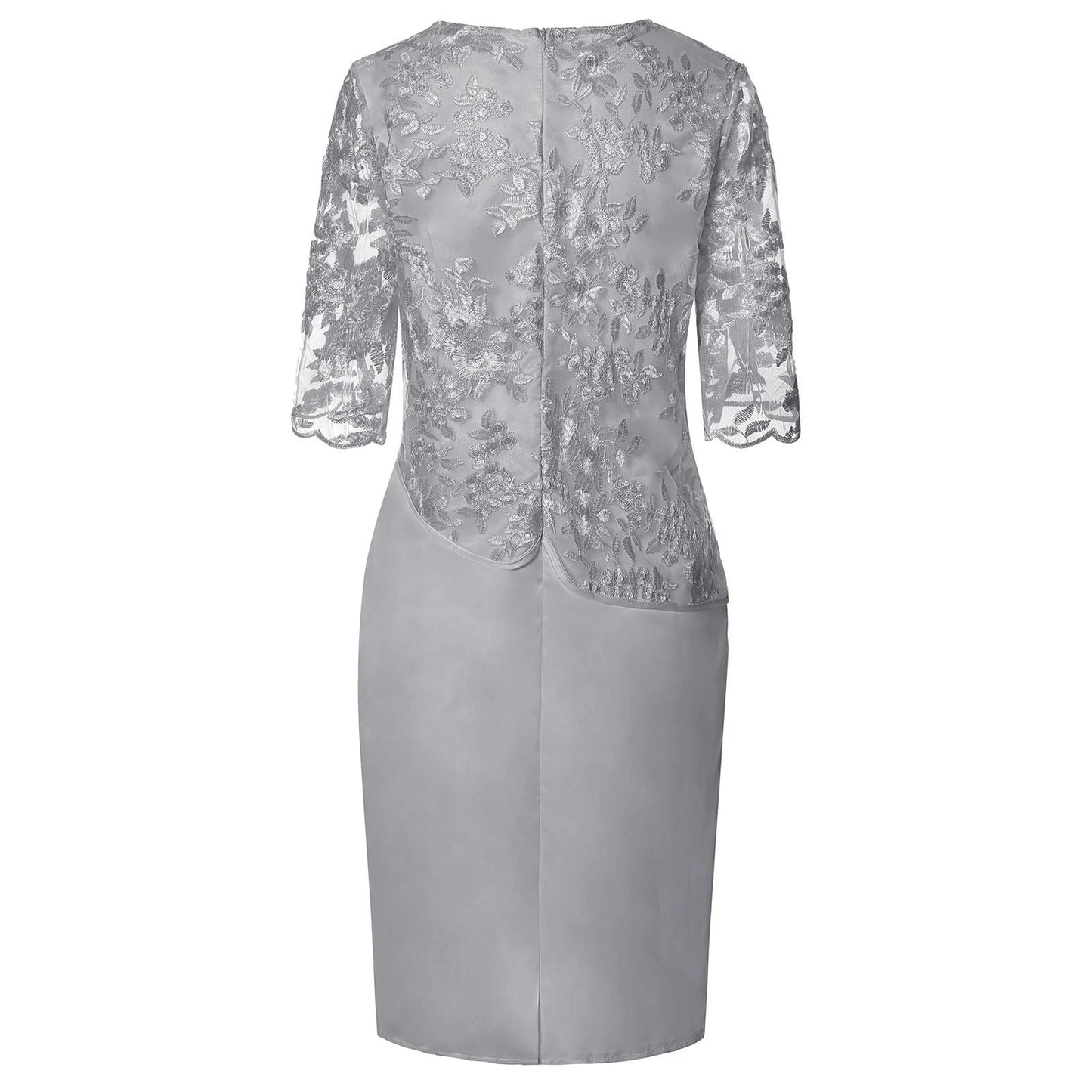 Isabella | Plus Size Floral Lace Midi Formal Wedding Guest Dress