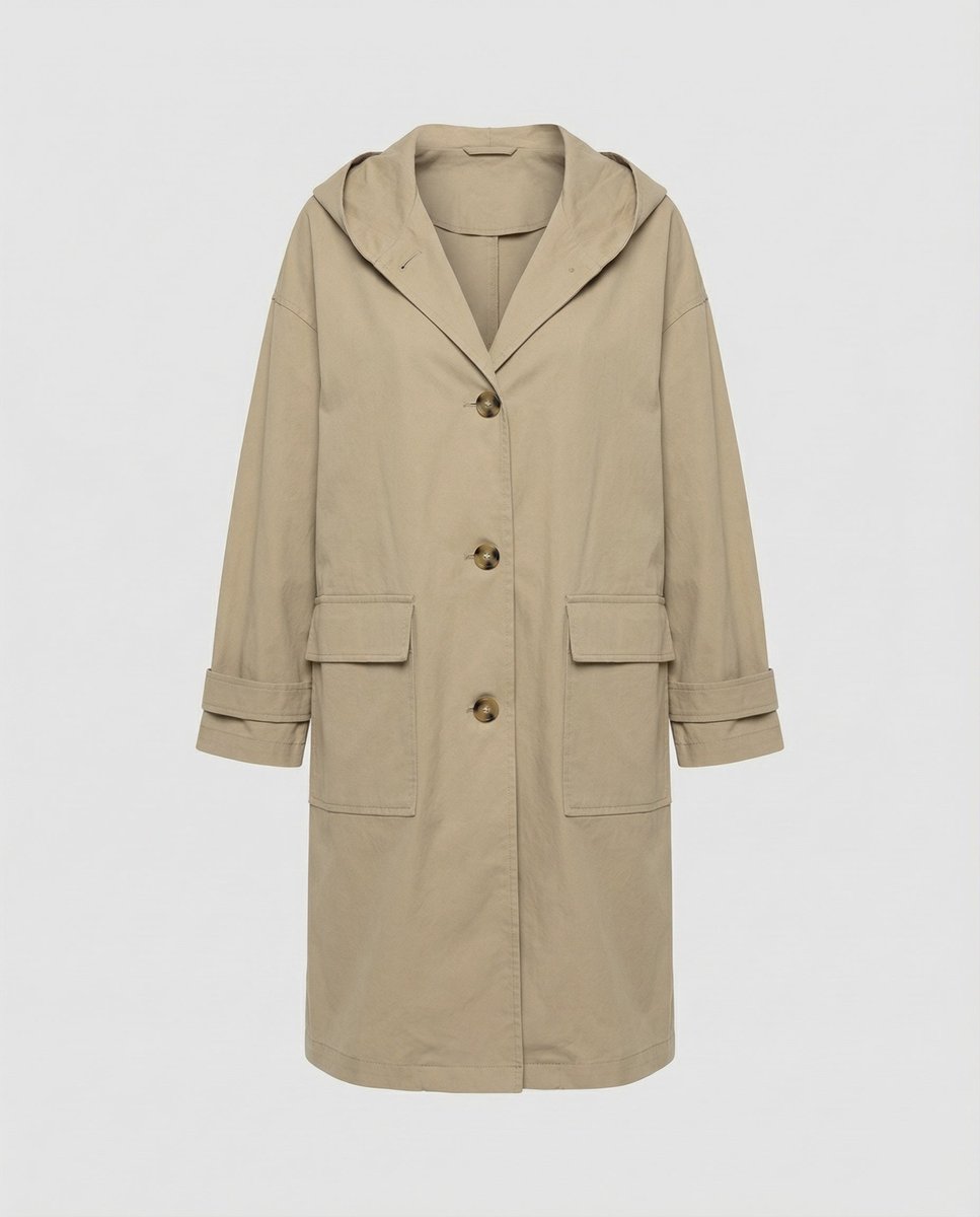 Marlowen | Women's Long Hooded Longline Trench Coat