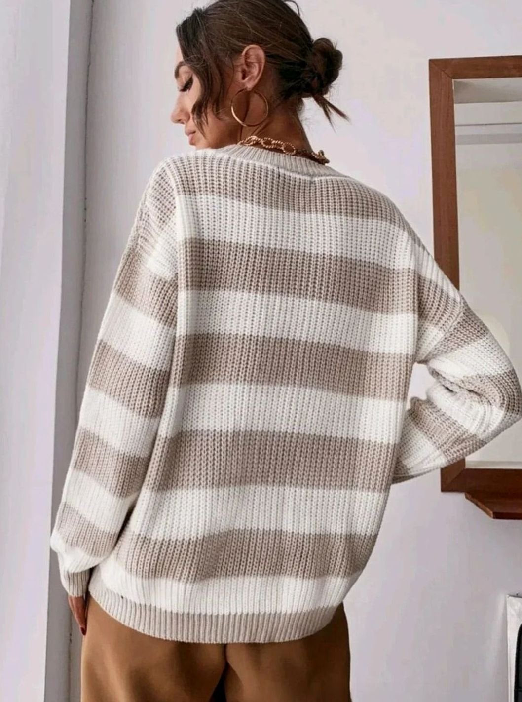 Cosette | Women's Striped Chunky Knit Relaxed-Fit Pullover Sweater