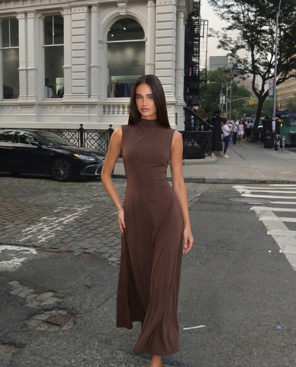 Grace | Sleeveless Flared A-Line Midi Wedding Guest Dress