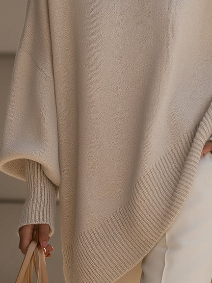 Jennifer | Women's Oversized Draped Asymmetric Knit Sweater