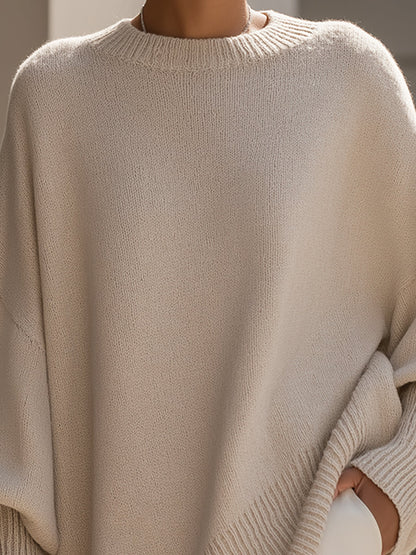 Jennifer | Women's Oversized Draped Asymmetric Knit Sweater