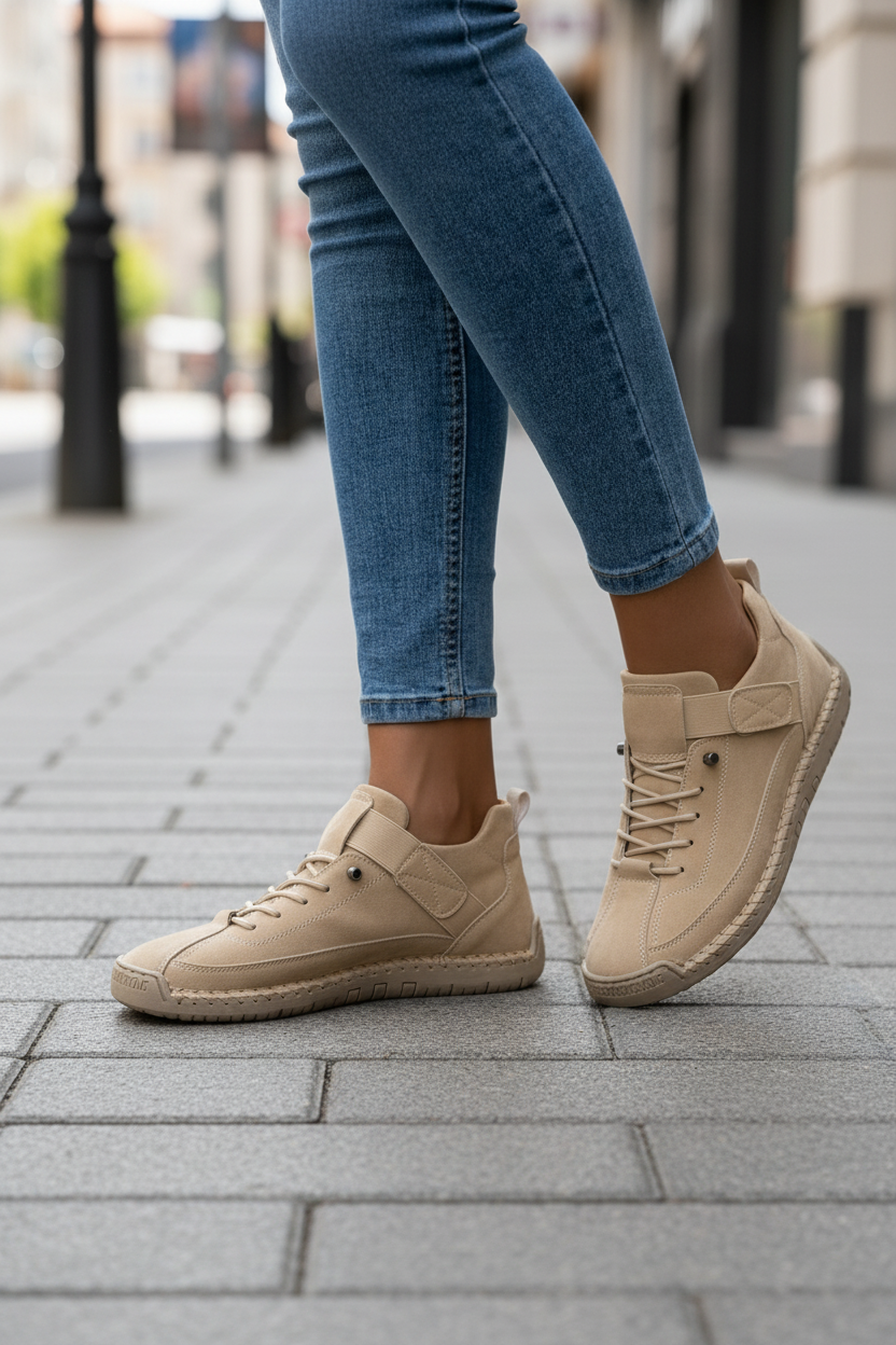 Corinthe | Women's Trendy Stitch Detail Comfort Lace-Up Sneaker