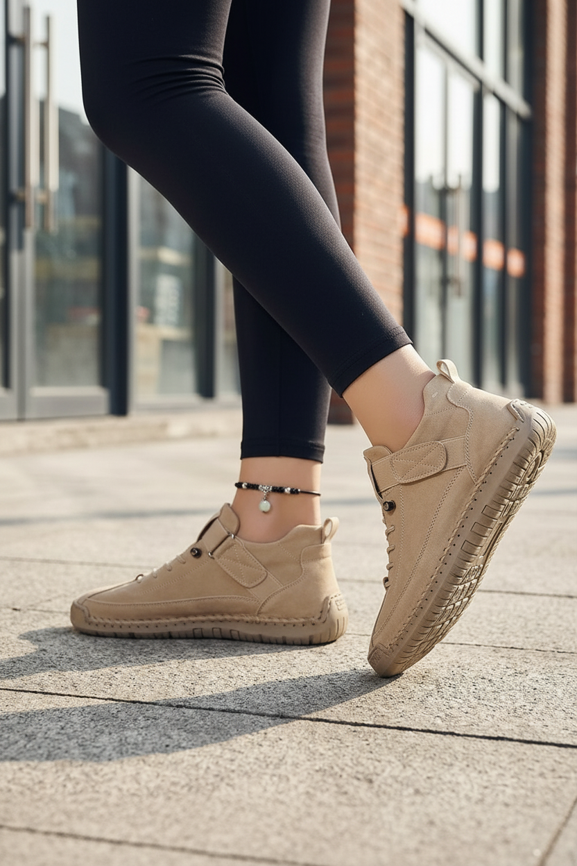 Corinthe | Women's Trendy Stitch Detail Comfort Lace-Up Sneaker