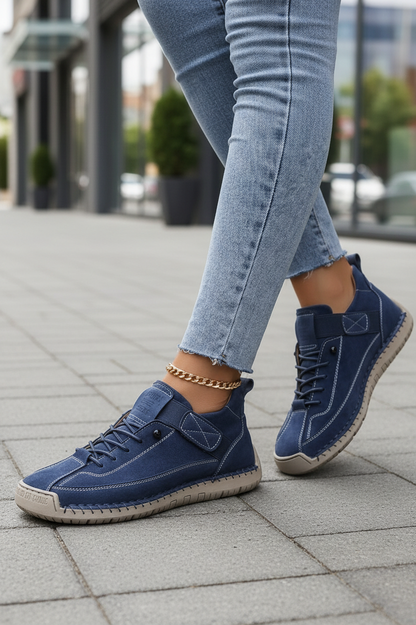Corinthe | Women's Trendy Stitch Detail Comfort Lace-Up Sneaker