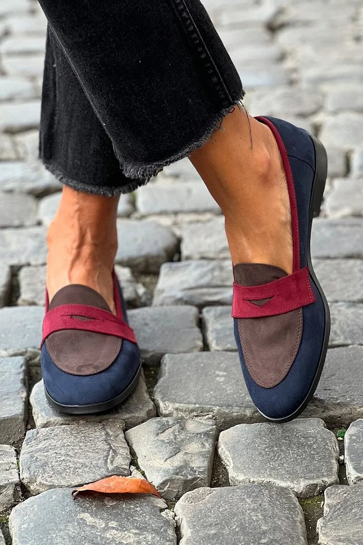 Calloway | Women's Comfort Color Block Round Toe Loafer
