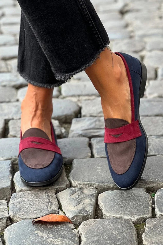 Calloway | Women's Comfort Color Block Round Toe Loafer