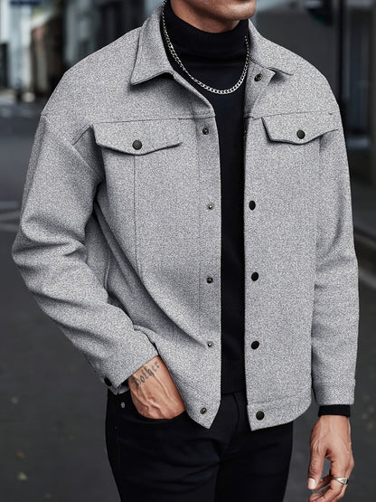 Caldwell | Men's Lapel Collar Snap Button Regular Fit Jacket