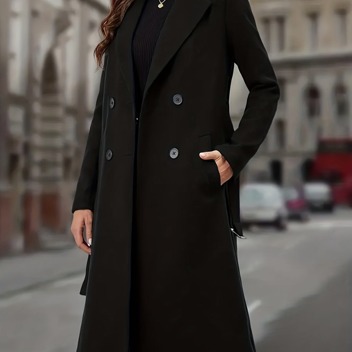 Linnea | Women's Double-Breasted Long Wool Coat