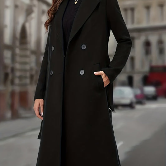 Linnea | Women's Double-Breasted Long Wool Coat