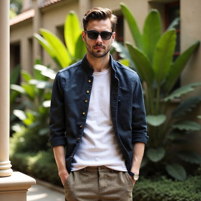 Kai | Button Down Collar Long Sleeve Slim Fit Casual Shirt