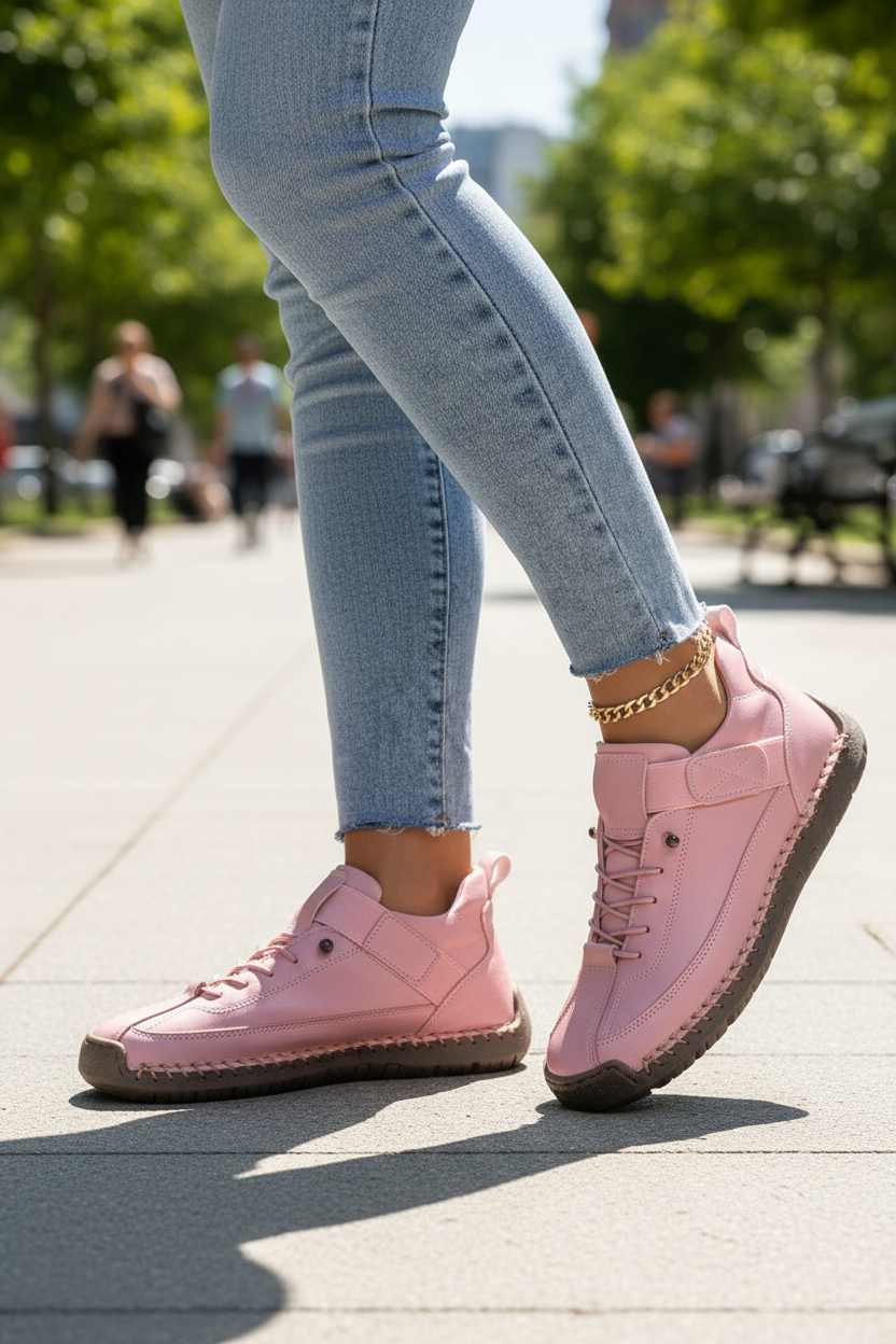 Corinthe | Women's Trendy Stitch Detail Comfort Lace-Up Sneaker