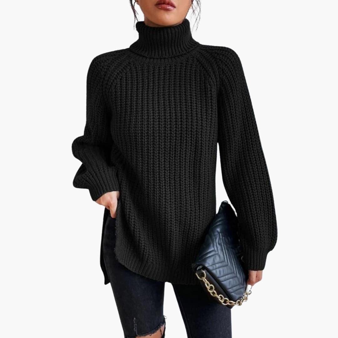 Harlow | Women's Chunky Knit Turtleneck Oversized Sweater
