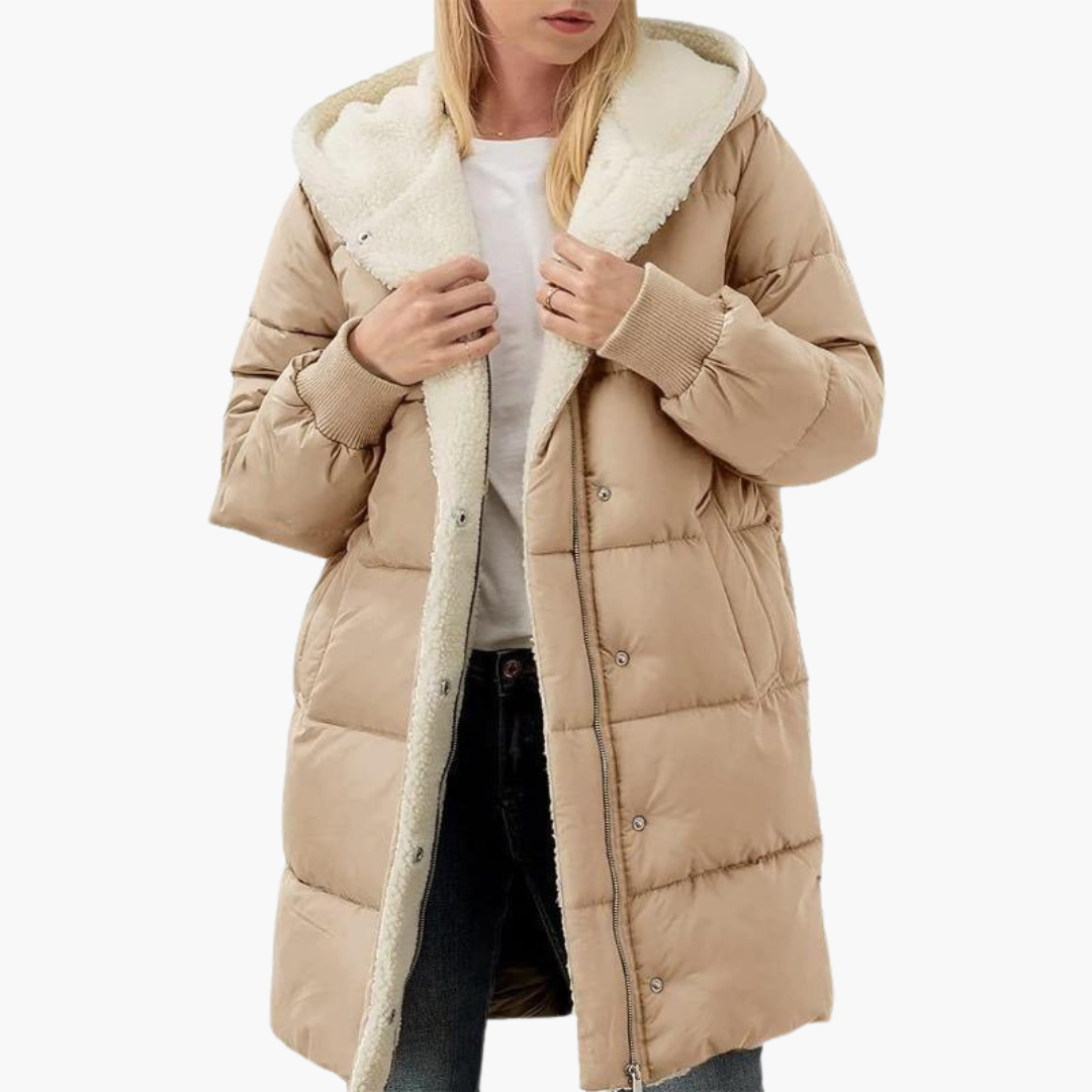 Marlowe | Women's Hooded Sherpa-Lined Longline Puffer Coat