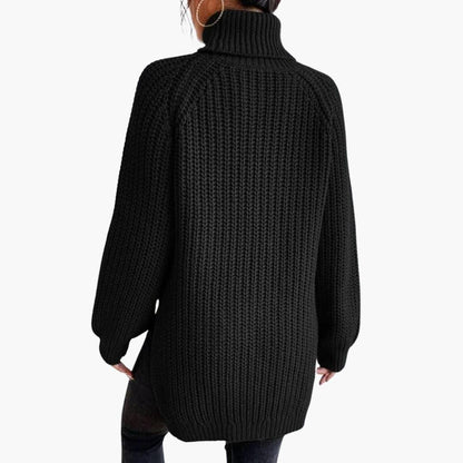 Harlow | Women's Chunky Knit Turtleneck Oversized Sweater