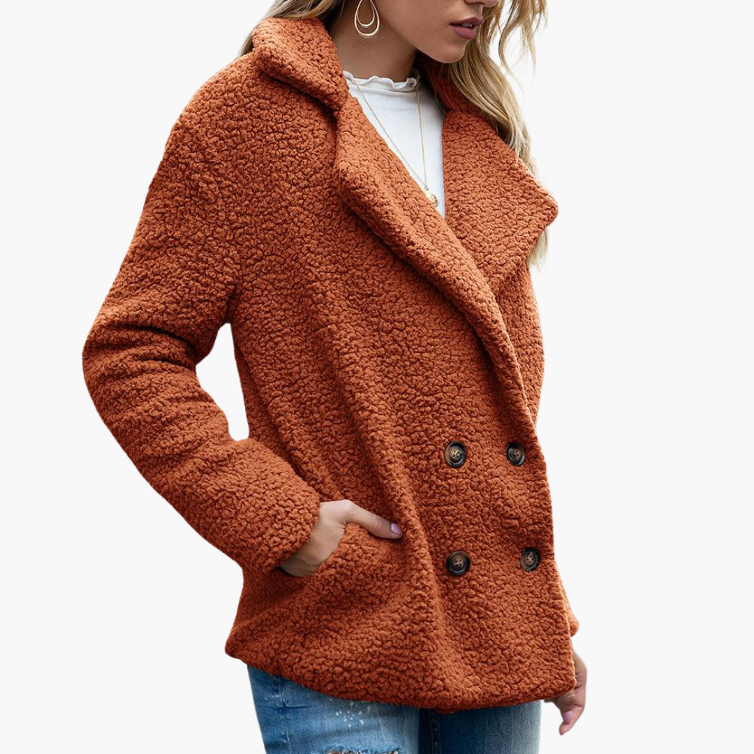 Aspen | Women's Oversized Teddy Faux Fur Lapel Collar Jacket