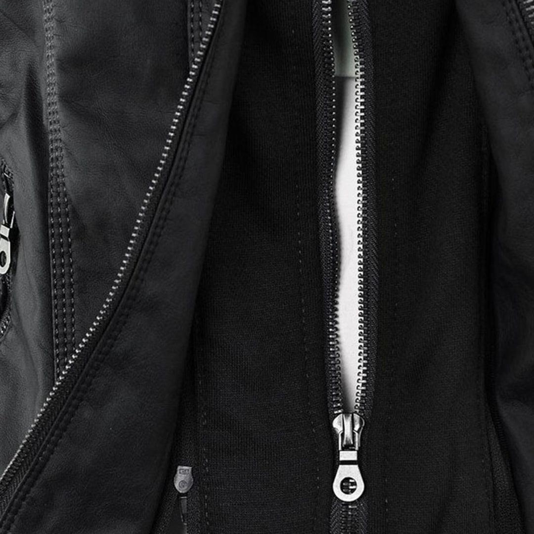 Harlow | Women's Hooded Faux Leather Zip-Up Moto Jacket