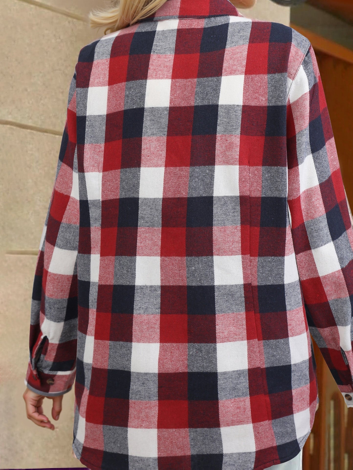 Wrenlee | Women's Relaxed Buffalo Check Plaid Button Up Shirt