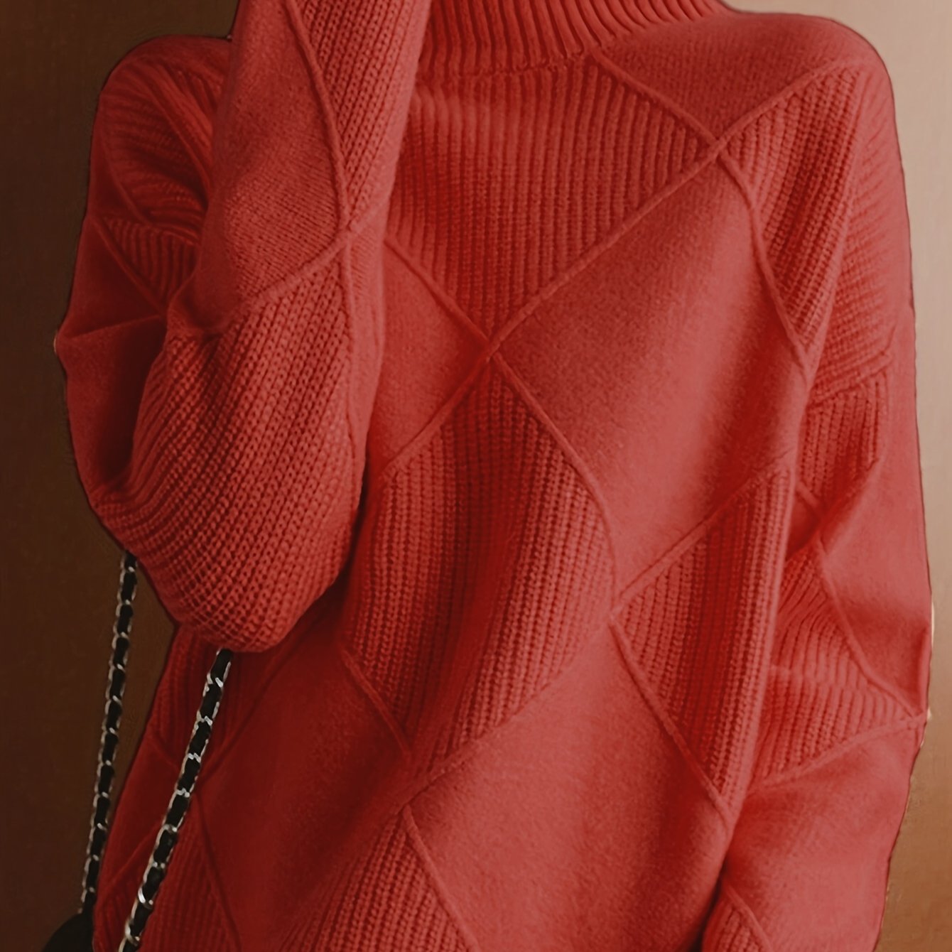 Ophira | Women's Chunky Textured Turtleneck Cable Knit Sweater