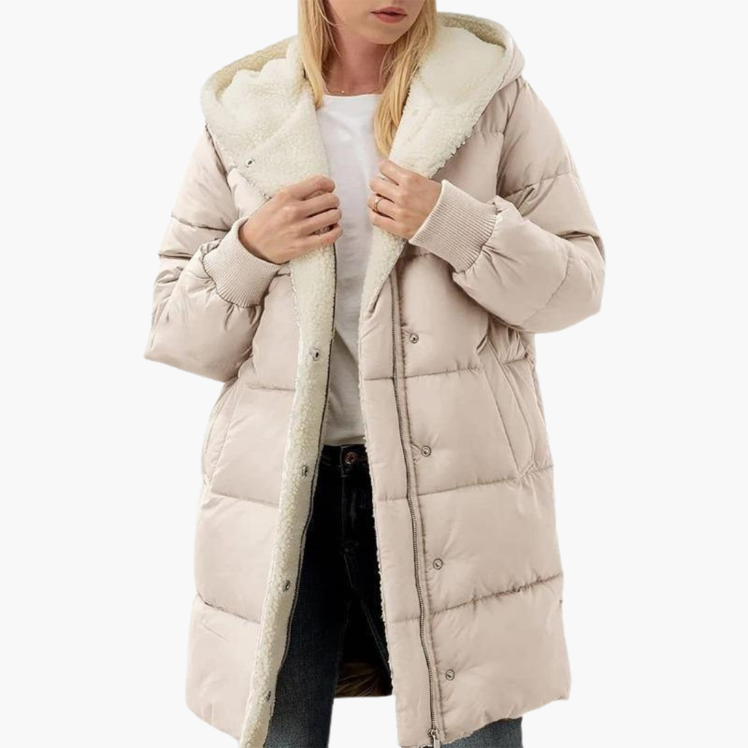 Marlowe | Women's Hooded Sherpa-Lined Longline Puffer Coat