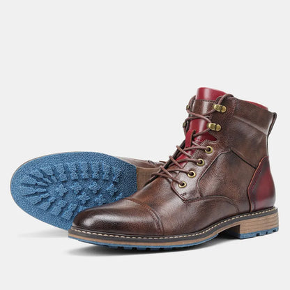 Rowland | Men's Classic Lace Up Zip Cap Toe Ankle Boot