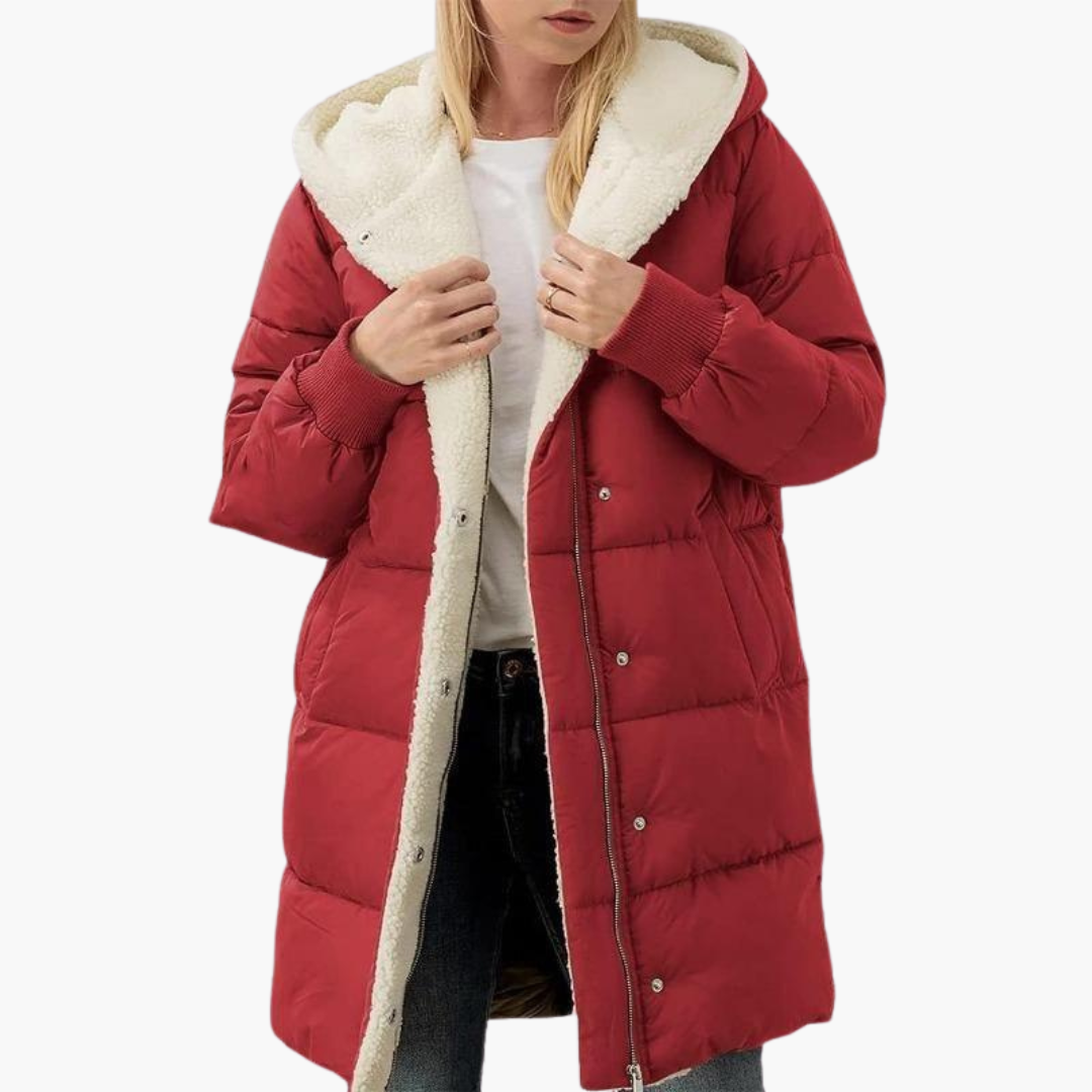 Marlowe | Women's Hooded Sherpa-Lined Longline Puffer Coat