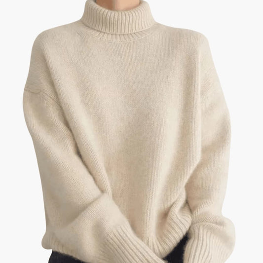 Marlowe | Women's Turtleneck Ribbed Knit Oversized Sweater