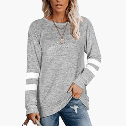 Sienna | Women's Long Sleeve Varsity Stripe Relaxed Fit Top
