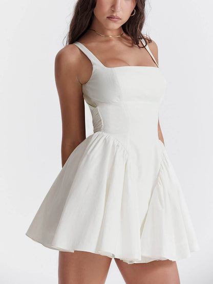 Ivory | Women's Open Back Bow Detail A-Line Cocktail Mini Dress