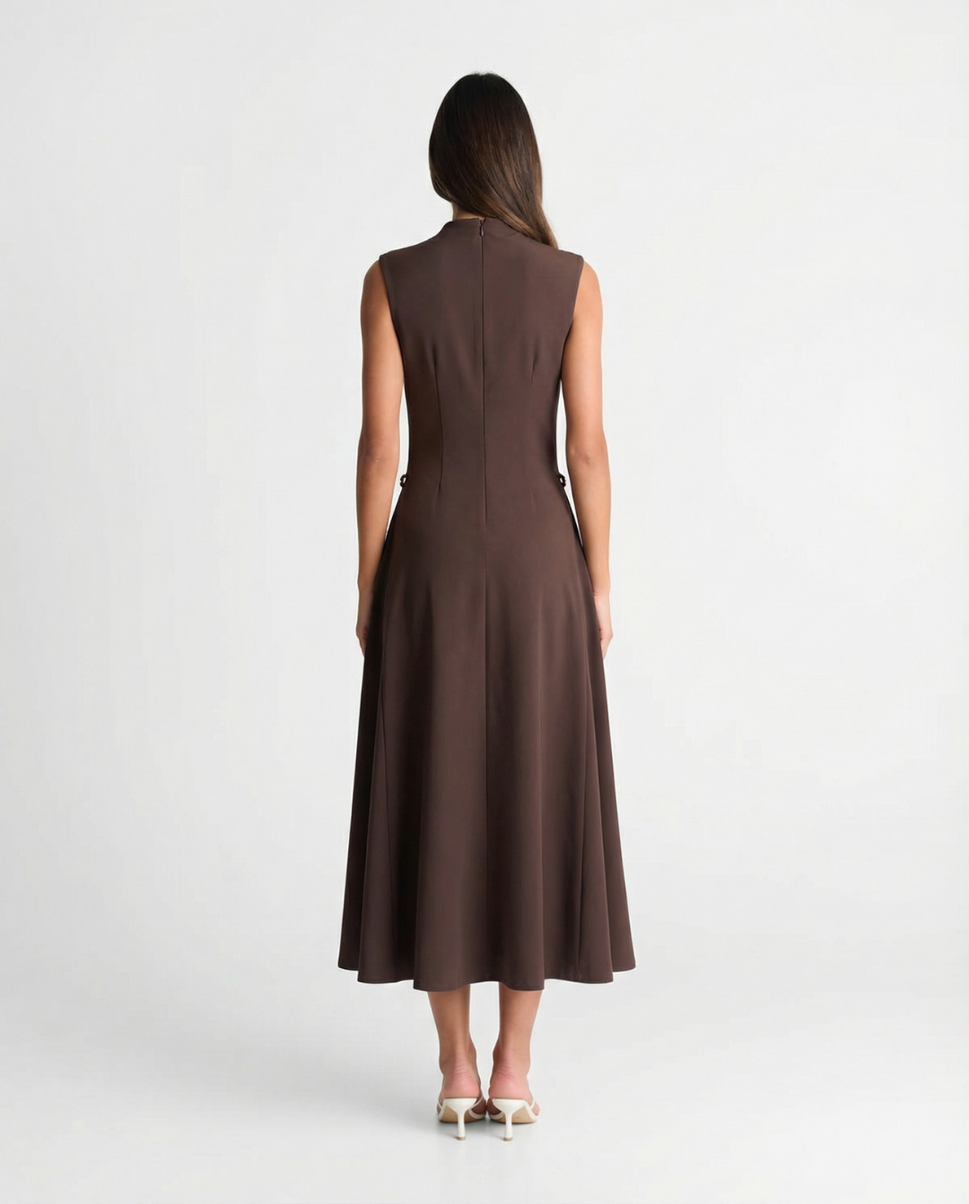 Grace | Sleeveless Flared A-Line Midi Wedding Guest Dress