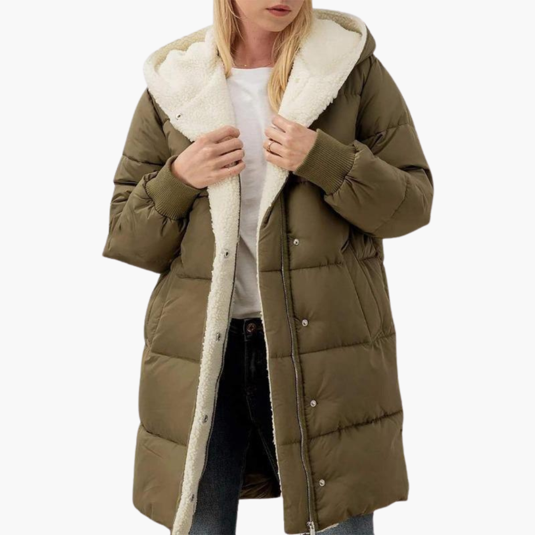 Marlowe | Women's Hooded Sherpa-Lined Longline Puffer Coat