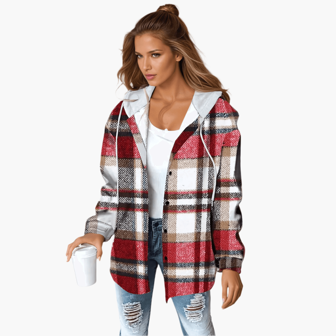Harper | Women's Plaid Hooded Button-Up Flannel Shacket