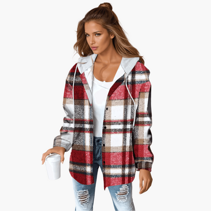 Harper | Women's Plaid Hooded Button-Up Flannel Shacket