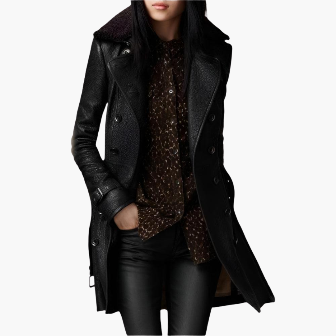 Sabine | Women's Double-Breasted Belted Longline Trench Coat