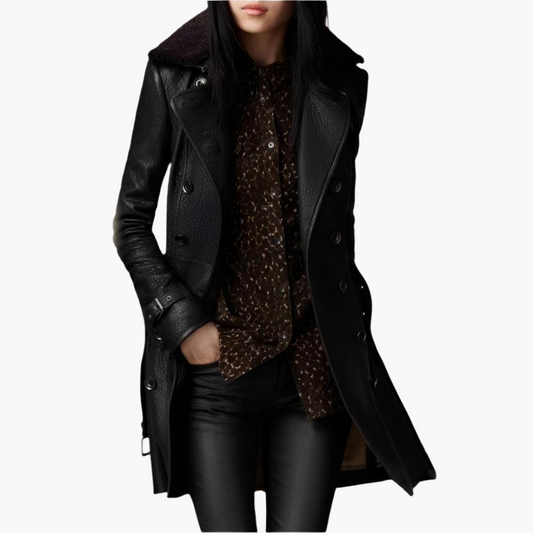 Sabine | Women's Double-Breasted Belted Longline Trench Coat
