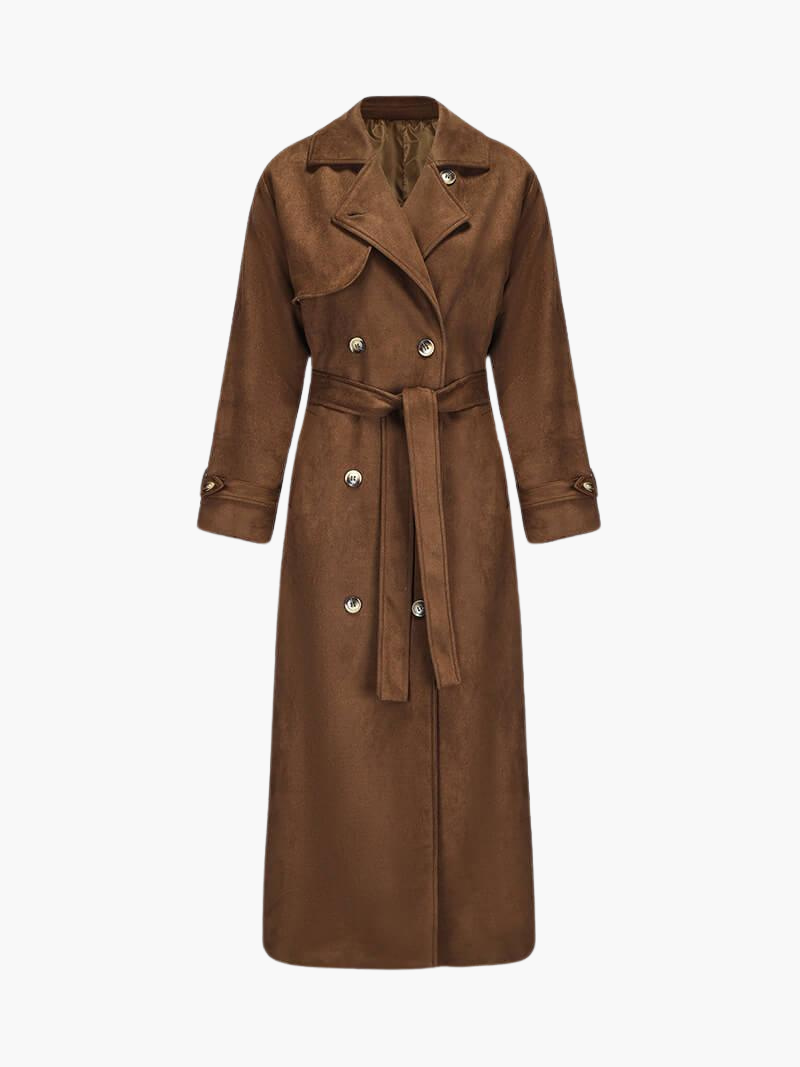 Marlowe | Women's Double-Breasted Belted Longline Trench Coat