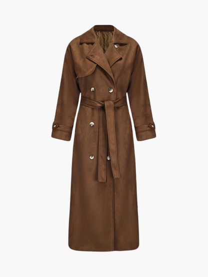 Marlowe | Women's Double-Breasted Belted Longline Trench Coat