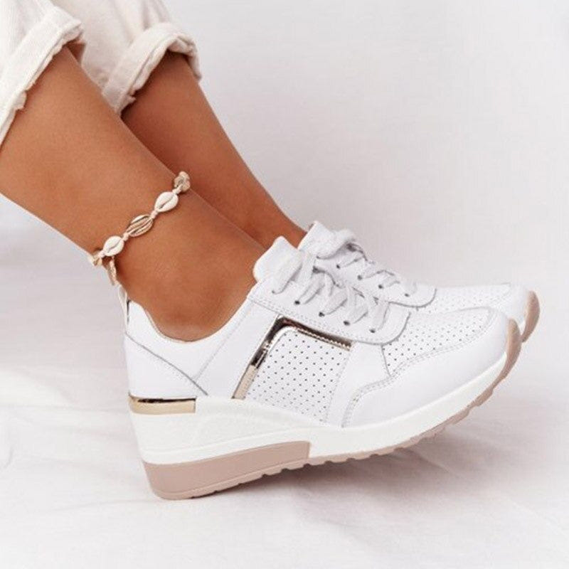 Marlowyx | Women's Wedge Lace-Up Comfort Sneaker