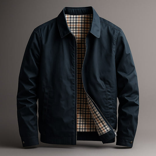Alderic | Men's Classic Harrington Check-Lined Zip Jacket