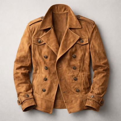 Harlan | Men's Suede Double-Breasted Lapel Jacket