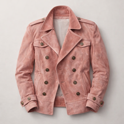 Harlan | Men's Suede Double-Breasted Lapel Jacket