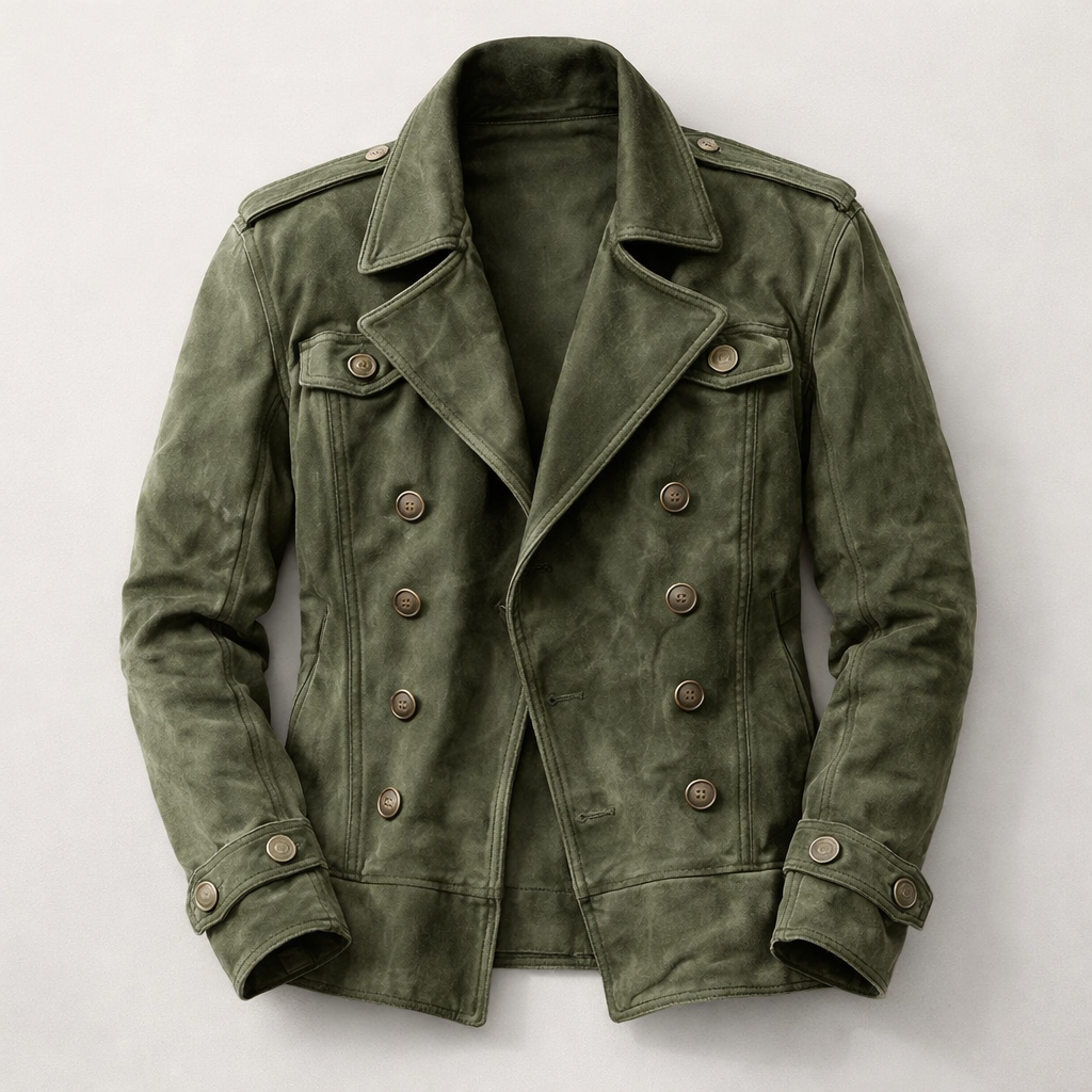 Harlan | Men's Suede Double-Breasted Lapel Jacket