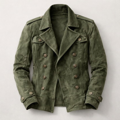 Harlan | Men's Suede Double-Breasted Lapel Jacket